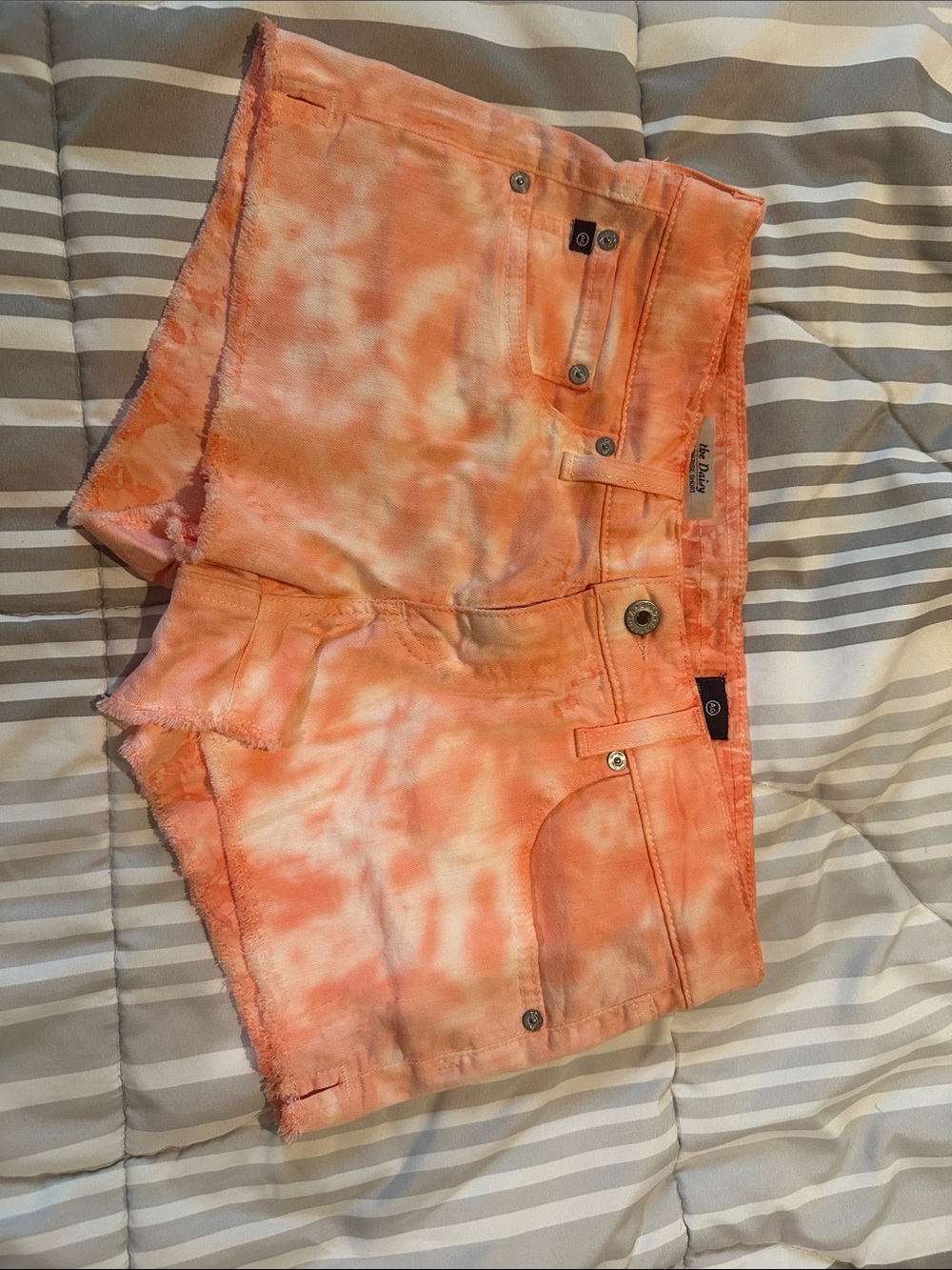 Ag Adriano Goldschmied Pink Tie-Dye Jean Shorts